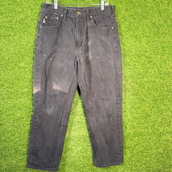 Carhartt B177 BLK Relaxed Fit Black Jeans Men's 34x32 Cotton Denim Casual - Picture 1 of 6